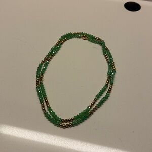 Green and Gold Beaded Necklace